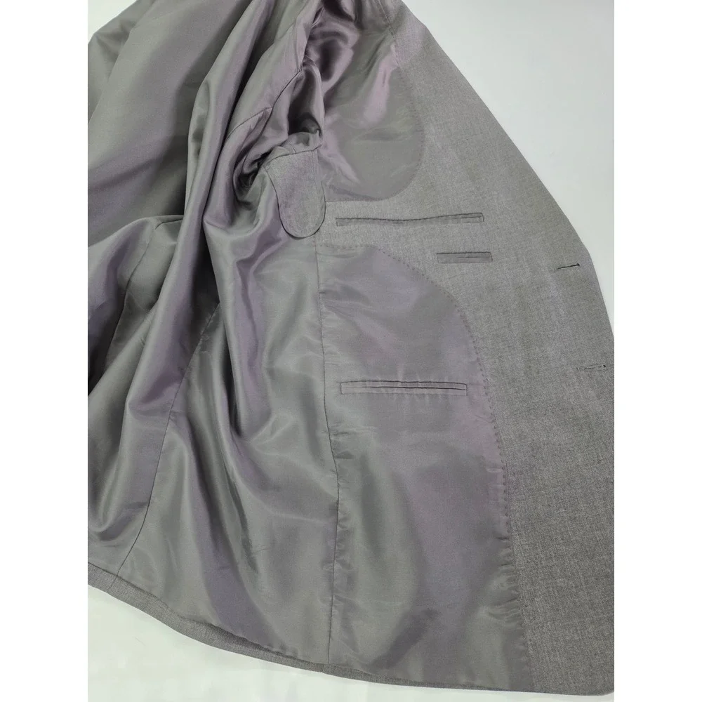 Francesco Men Gray Wool Cashmere Two Button Blazer Sport Coat Jacket Bespoke 52R